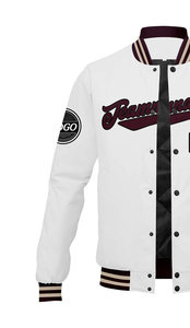 Chaqueta Varsity de Lana Bordada con Mangas de Cuero Genuino para Equipos Escolares, Chaqueta Letterman Personalizada Premium Resistente al Viento - Product Image 5