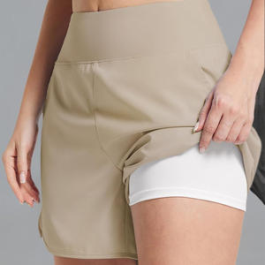 กางเกงออกซ์ฟอร์ดเอวสูงของผู้หญิงกางเกงขาสั้นระบายอากาศแห้งเร็วเป็นมิตรกับสิ่งแวดล้อมใช้ในยิมยิมพิมพ์โลโก้ได้ตามต้องการน้ำหนักเบา - Product Image 5