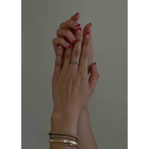 Claudine Twist & Pauline Ellipse <b>Ring</b> <b>Stack</b> Fashionable Trendy Inlay <b>Rings</b> with Rose Gold Rhodium Plating 18K Plating Color Gift - Product Image 1