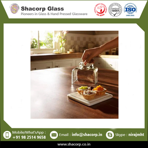 ฝาครอบกระจกใสโดม Cloche ระเบิดด้วยมือตกแต่งขนาดที่กําหนดเองพร้อมฐานไม้ - Product Image 2