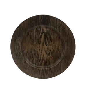 Assiette de chargeur en bois rustique artisanale grisâtre pour décor de table Bois durable écologique parfait - Product Image 3
