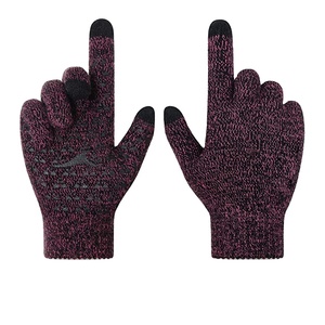 Custom Winter <b>Touchscreen</b> Knit <b>Gloves</b> Thermal Anti-Slip Warm Outdoor Eco-Friendly Full Finger Soft Stretch Windproof Cold - Product Image 1