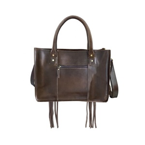 Unique High Quality Hair on Leather Floral Tooled <b>Tote</b> Bag Western Style Cowgirl Bag With Fringe Top Wholesaler Manufacturer - Product Image 2