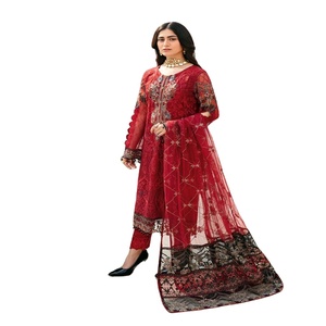 Venta al por mayor de trajes de gasa de 3 piezas de diseñador pesado Maxi, ropa original de marca pakistaní e india Lehnga Choli de Ramsha - Product Image 1