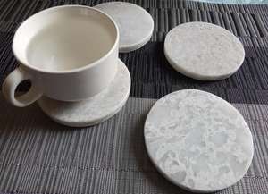 Resin <b>Coaster</b> Set with <b>Gold</b> Foil Handmade Epoxy Drink Pads for Luxury Home Decor, Dining & Elegant Stone <b>Coasters</b> - Product Image 3