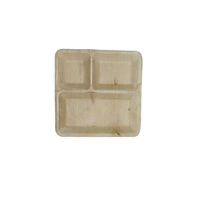 Assiette carrée jetable 3CP de 10 pouces, vaisselle compostable écologique et résistante pour fêtes, événements et restauration - Product Image 1