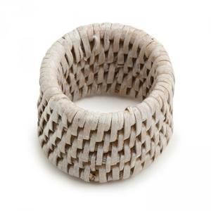 Rond de serviette en rotin naturel Design de fleur de luxe pour décoration de table de mariage Cuisine Hôtel Restaurant Accessoires multi-tailles - Product Image 2