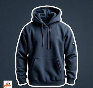 Sudadera con capucha azul marino para hombre Heavy 350 GSM para uso elegante transpirable de alta calidad Sudadera con capucha suave - Product Image 5