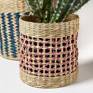 Pots de grande taille pour plantes décoration de jardin jonc de mer naturel tissage à la main plante fleur jardinière paniers - Product Image 4