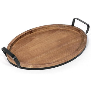 Prix raisonnable mangue en bois plateau de service plateau forme ovale taille personnalisée naturel fini pour la maison cuisine plateau à boire - Product Image 4