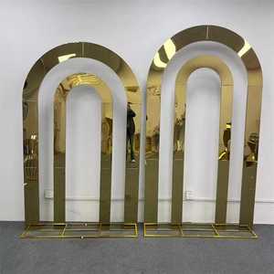 Dreamlike การค้าทั่วโลกฉากหลังสแตนเลส3แผง, ฉากแบคดรอปสำหรับงานแต่งงานฉากหลังสีทองปรับแต่งได้ - Product Image 6