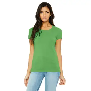 Women's Triblend Short Sleeve T-Shirt 40% Single 3.8 oz Green 50% Polyester 25% Airlume Combed Ring Spun Cotton 25% Rayon