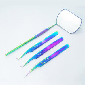 Pince à cils en acier inoxydable allemand à 90 degrés, extensions de cils en argent, pince à sourcils, beauté, maquillage, fibre pointue - Product Image 4