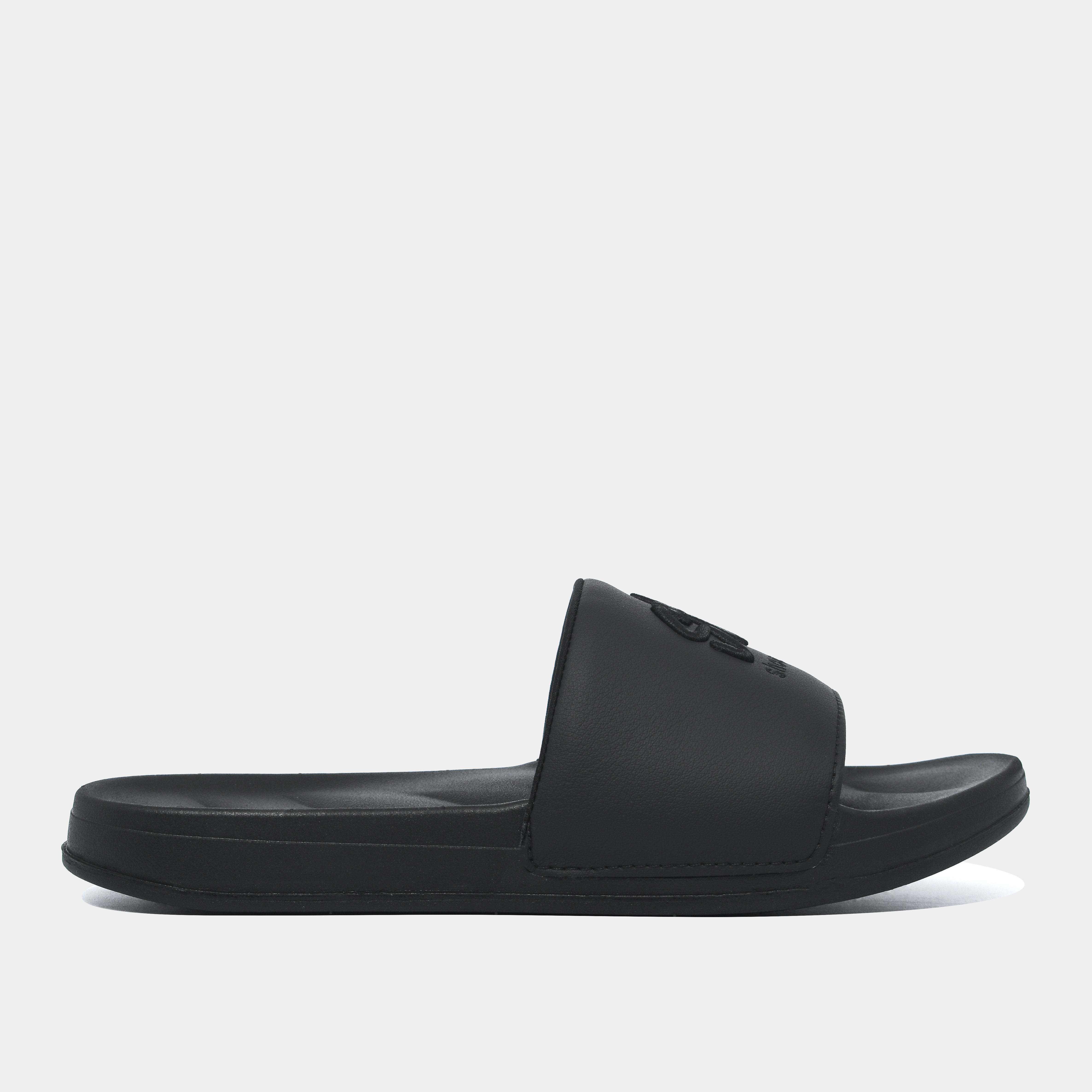 Plain Black Slides Customizable Footwear for All Ages