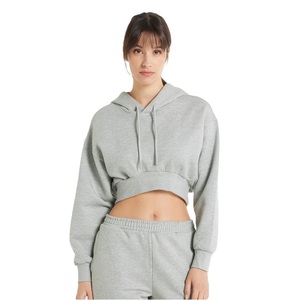 Sudadera con Capucha de Alta Calidad para Mujer, Manga Larga, Color Sólido, Estilo Crop Top, Impresión Personalizada, Bordado Y2K, Ropa Urbana - Product Image 3