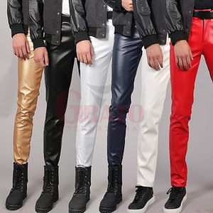 Pantalon en similicuir pour homme GRATO, coupe slim, design élégant à cinq poches, jambe droite classique, confortable et durable - Product Image 2