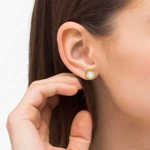 Pendientes de Oro Amarillo de 14K con Diseño de Cuerda Trenzada, Compatibles con Piedras de hasta 10.50mm - Product Image 2