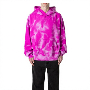 Sudadera con Capucha para Hombre, Corte Regular, Bordada, Tie-Dye, Manga Larga, Algodón French Terry, Informal, Transpirable y Sostenible - Product Image 5