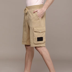 Solide polaire hommes Polyester course Sport Baseball Shorts homme été taille élastique ample solide genou longueur pantalon hommes shorts - Product Image 1