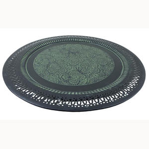 Assiette ronde moderne en fer plaqué or assiettes antiques ustensiles de cuisine décoration vintage assiette chargeur artisanat en vrac - Product Image 6