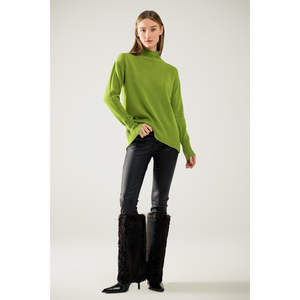 Cárdigan Verde Holgado para Mujer, Transpirable, Fino, de Punto, con Estampado y Decoración Bordada en la Abertura Trasera - Product Image 6