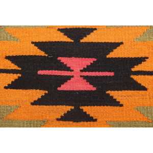 Turkish 2x9.5 ft Rug, Vintage Rug, <b>Red</b> Ikat Rug <b>Wool</b> - Product Image 4