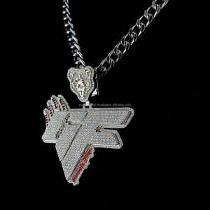 Hot Selling Moissanite <b>Pendant</b> Hiphop 925 Sterling Silver Custom <b>Bail</b> Charm Custom Moissanite <b>Pendant</b> - Product Image 2