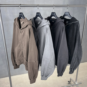 Sudadera con capucha de algodón grueso con estampado de logotipo personalizado, ropa informal Premium, sudaderas con cremallera de color personalizado, sudadera con cremallera completa Unisex - Product Image 1