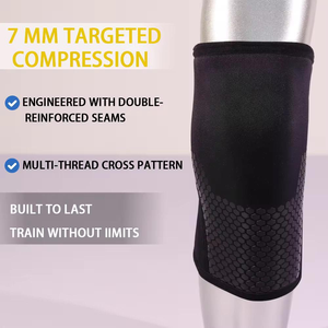 Manchons de genou de sport chauds et durables, genouillère de compression, logo personnalisé, musculation, respirant, anti-UV, séchage rapide, néoprène, nylon - Product Image 5