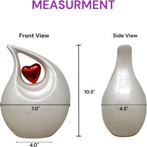 ต่างหูทองเหลืองสีขาวมุกรูปหยดน้ำตาแบบอเมริกันใส่เถ้ากระดูกสำหรับผู้ใหญ่เป็นมิตรต่อสิ่งแวดล้อม - Product Image 2