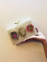 Pochette de soirée pour femme en résine effet marbre, style bohème, avec perles, design luxueux, pour les fêtes et l'usage quotidien