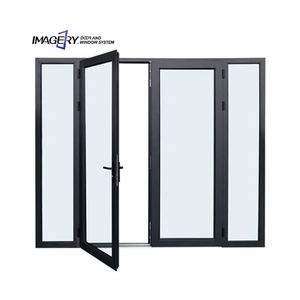 Portes battantes en aluminium <span class=keywords><strong>porte</strong></span> française avec feuilleté trempé <span class=keywords><strong>triple</strong></span> <span class=keywords><strong>vitrage</strong></span> pour l'<span class=keywords><strong>entrée</strong></span> conservation de la chaleur - Product Image 5