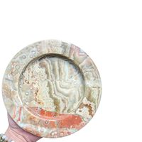 Assiettes en onyx à bordure cramoisie, sculptées, modernes, minimalistes, de luxe, faites à la main, design, plat à fruits en pierre, taille personnalisable, richesse de motifs