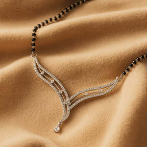 NOVAMART Fine Zarkan 925 <b>Silver</b> <b>Crown</b> Mangalsutra Cultural Collectible Jewelry Wholesale Export - Product Image 1