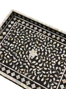 ถาดฝังมุกสำหรับห้องนั่งเล่นดีไซน์คลาสสิกพับได้สีขาว - Product Image 2