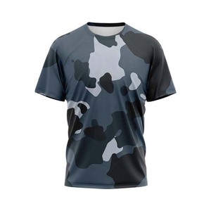 Venta al por mayor de camisetas de deportes al aire libre de los hombres de alta calidad 100% algodón diseño de camuflaje con logotipo personalizado ropa de pesca camisas - Product Image 3