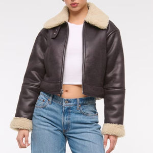 Veste de moto en cuir de mouton véritable satinée pour femme, style streetwear, grande taille, écologique, coupe-vent, produit haut de gamme - Product Image 2