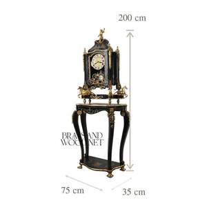 Reloj de Pedestal de Madera Artesanal de Lujo con Detalles Clásicos de Latón y Elegante Diseño Decorativo Europeo - Product Image 5