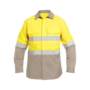 Custom Logo Safety Workwear Shirts High Reflective Polo Shirts with Pocket Long Sleeve Work Shirt for Men - Product Image 1