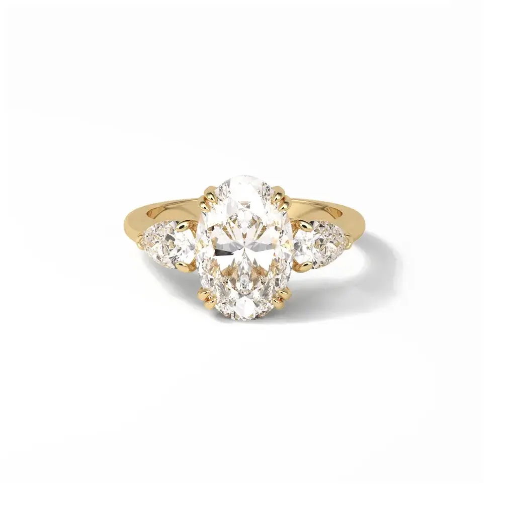 Meest Verkopende 3.75 Ct Oval Cut Verloving 14K Witgouden Ring Moissanite Ring Voor Bruiloft Tegen Een Betaalbare Prijs