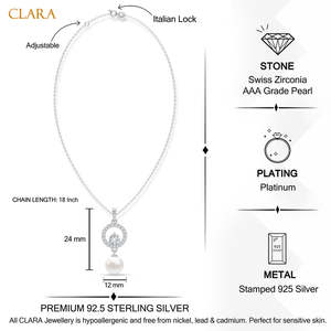 Pendentif en perle d'eau douce Dante en argent, plaqué rhodium, design géométrique, or rose, or, tendance, classique, fiançailles - Product Image 5