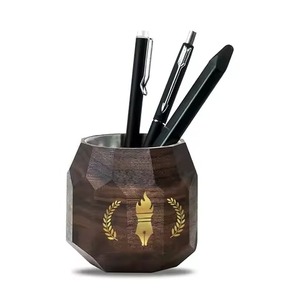 Multiple Use <b>Desk</b> Writing Stationary Organizer Wood <b>Pen</b> <b>Holder</b> Cups Office School Storage - Product Image 2