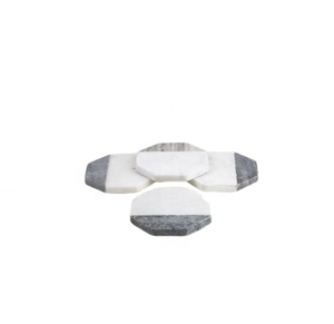 Modern Style 4 PCS Black Marble Eco-Friendly Decorative Hexagon Shape Coaster Set For Home And Hotel Restaurant <b>Table</b> Decoration - Product Image 5
