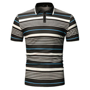 เสื้อโปโลลำลองสีทึบสำหรับผู้ชายเสื้อโลโก้นูนชุดฟิตเนสทำจากผ้าสักหลาด - Product Image 5