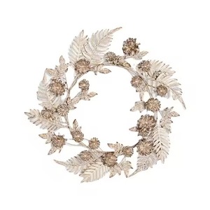 High Quality Elegant Look Christmas of Leaf Metal Wall Garland Elegant Christmas Front <b>Door</b> Metal <b>Wreath</b> Ornaments - Product Image 4
