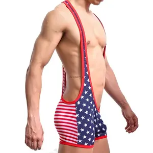 Pro Wrestling Singlet para hombres Tight Fit sin mangas Durable y transpirable - Product Image 2