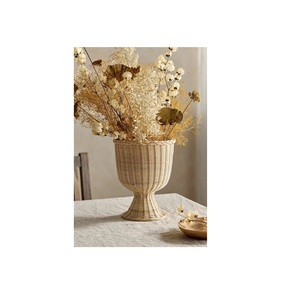 ตะกร้าหวายสานมือสำหรับปลูกต้นไม้ทำจากเหล็กและหวายสำหรับปลูกต้นไม้ในร่มและกลางแจ้งดีไซน์ไม่เหมือนใคร - Product Image 1