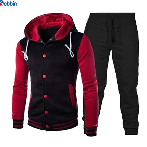 Ensemble de sport de haute qualité pour hommes, tendance, avec logo personnalisé, sweat-shirts patchwork, sweat-shirt de baseball classique, jogging - Product Image 5