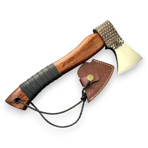 Hacha de Bushcraft Forjada a Mano de 12 Pulgadas, Acero con Alto Contenido de Carbono, Hacha para Trabajar la Madera y Acampar, Funda de Cuero, Hacha Hecha a Mano Personalizada OEM - Product Image 1