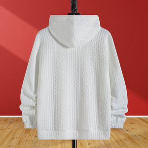 Sweat-shirt à capuche zippé surdimensionné de style scolaire pour hommes et femmes, personnalisé, OEM, vente en gros, imprimé et texturé - Product Image 3